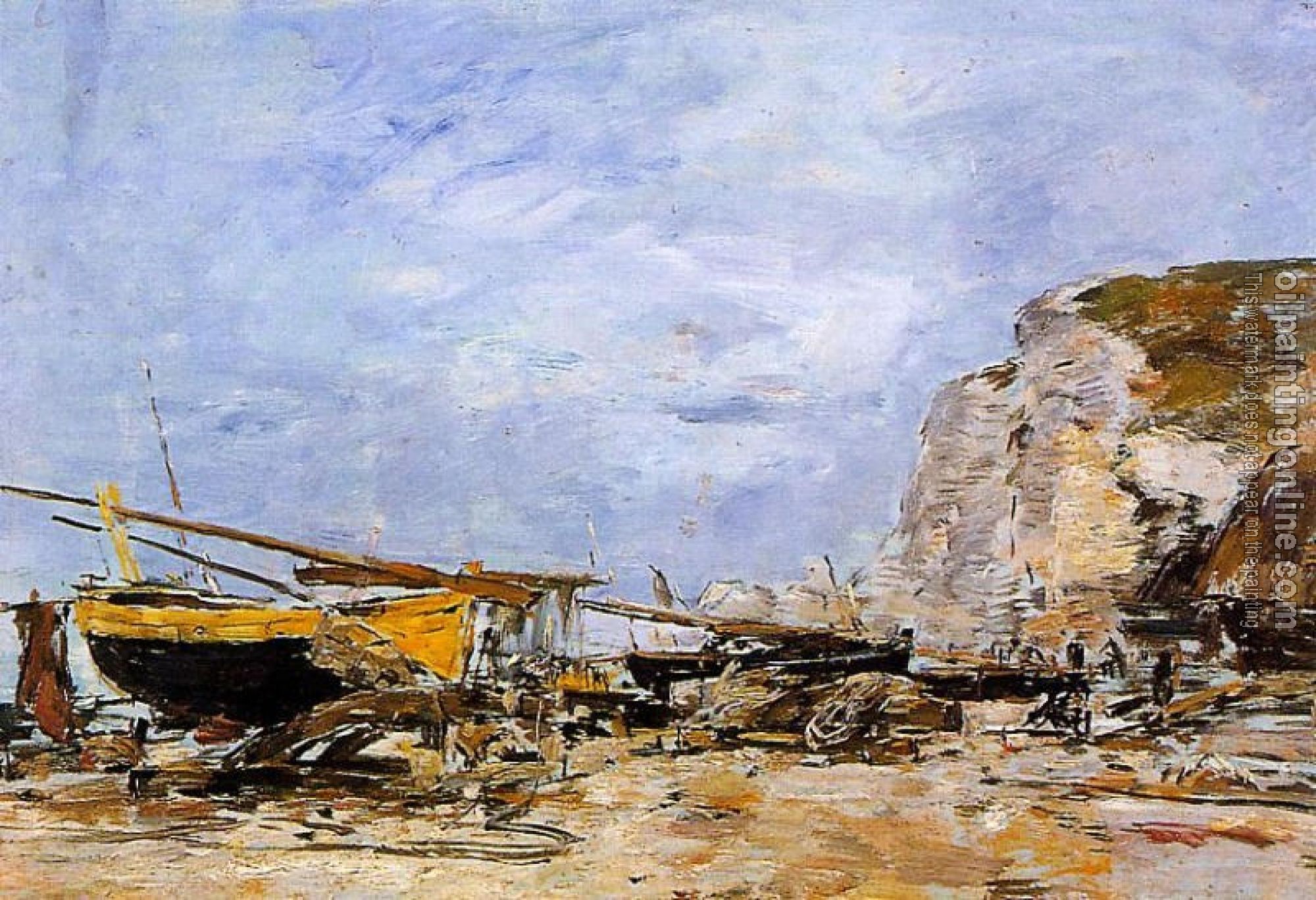 Boudin, Eugene - Etretat, Boats Stranded on the Beach